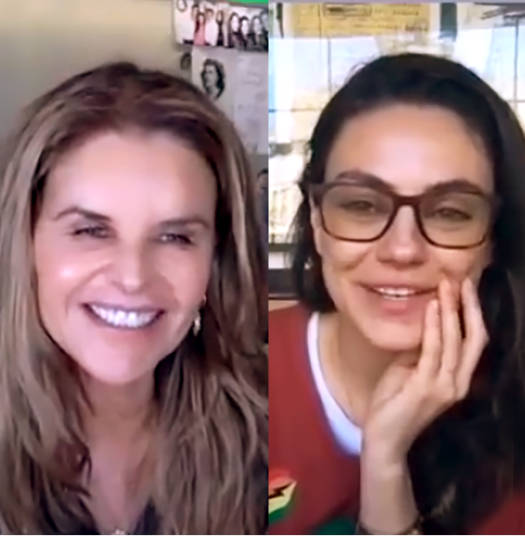 Maria Shriver interviewing with Mila Kunis