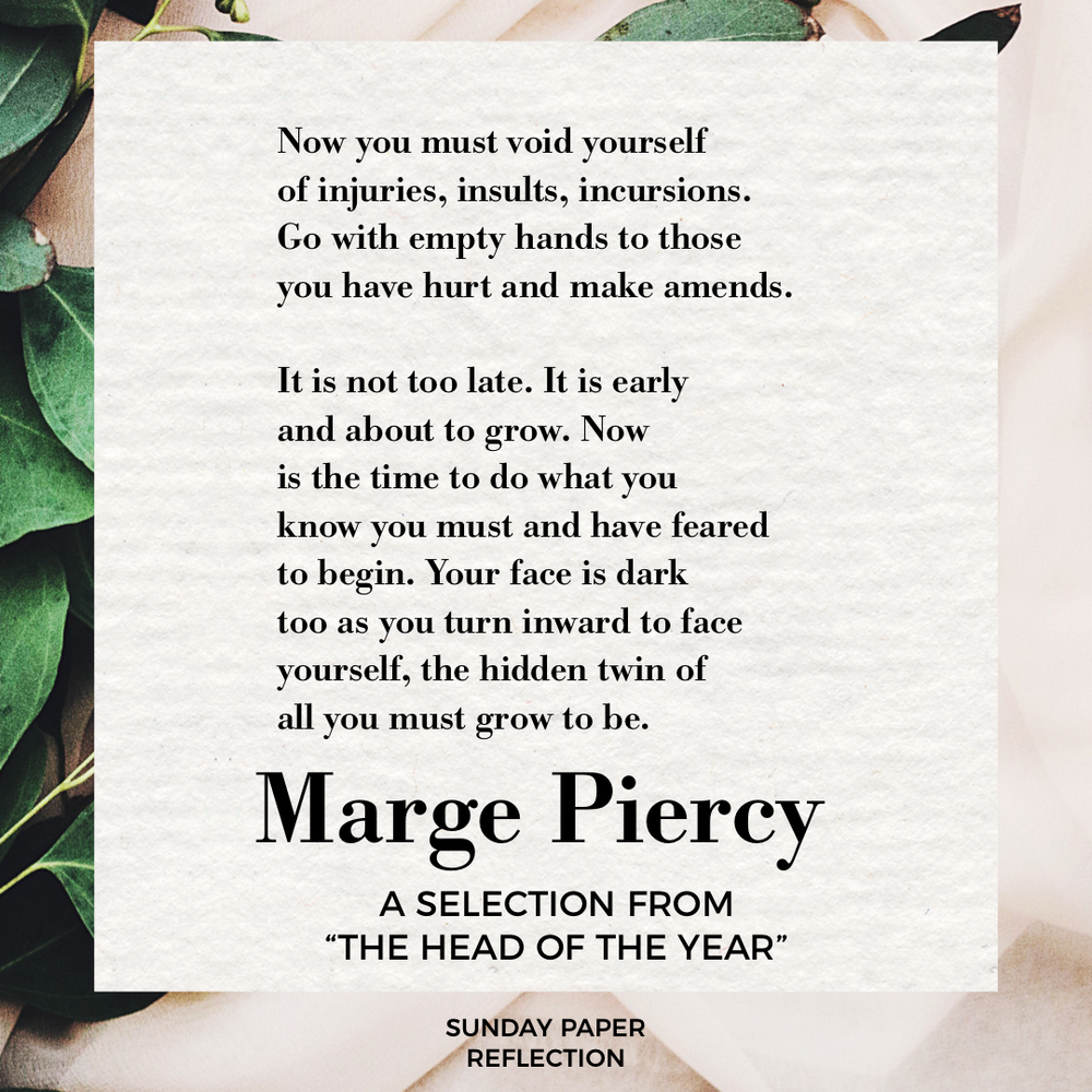 The Head of the Year by Marge Piercy