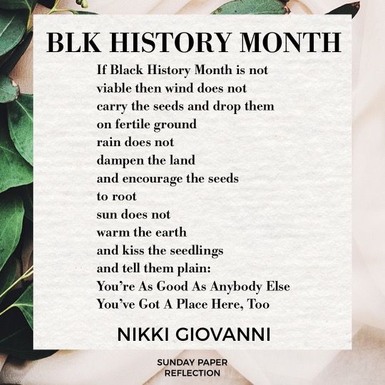 BLK History Month by Nikki Giovanni