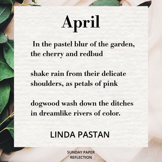 April by Linda Pastan