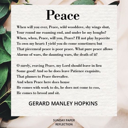 Peace by Gerard Manley Hopkins
