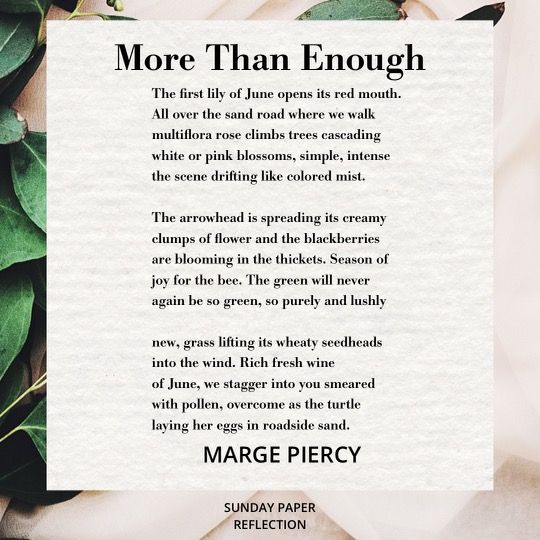 More Than Enough by Marge Piercy