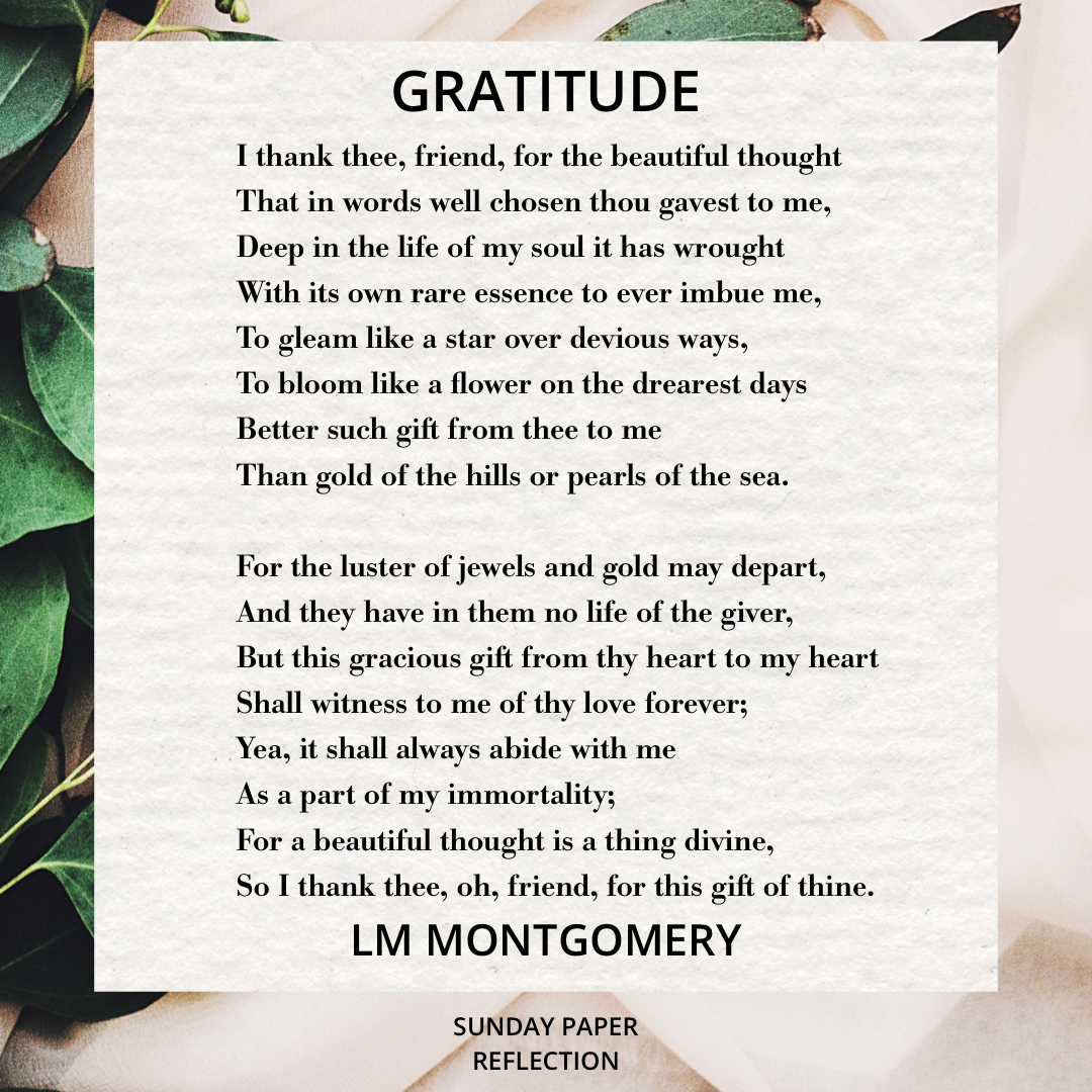 Gratitude by LM Montgomery