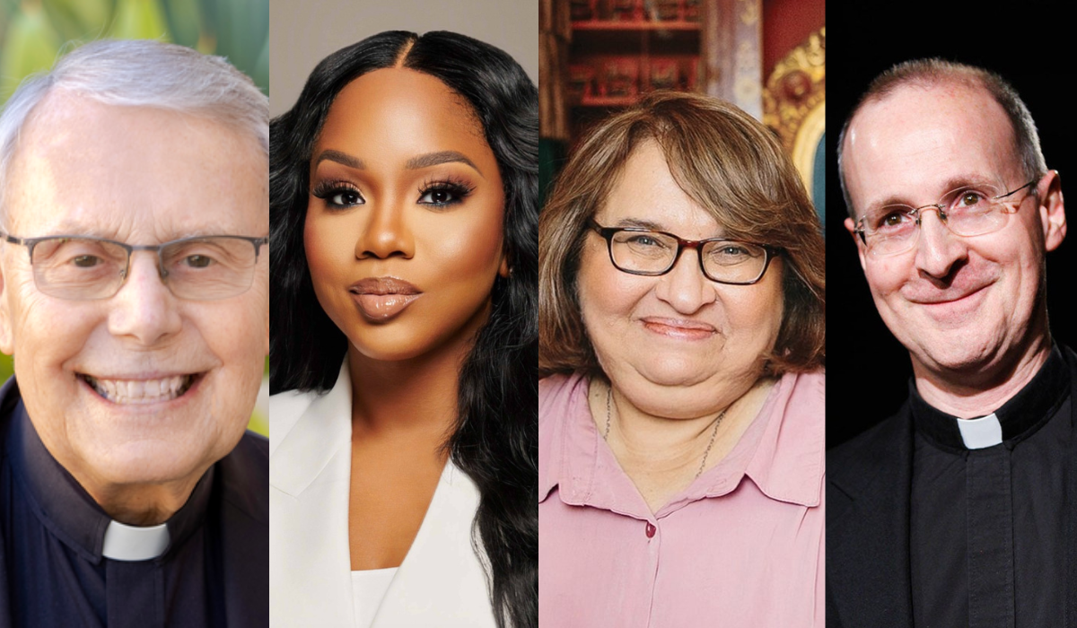 Msgr Torgerson, Sarah Jakes Roberts, Sharon Salzberg, Father James Martin.