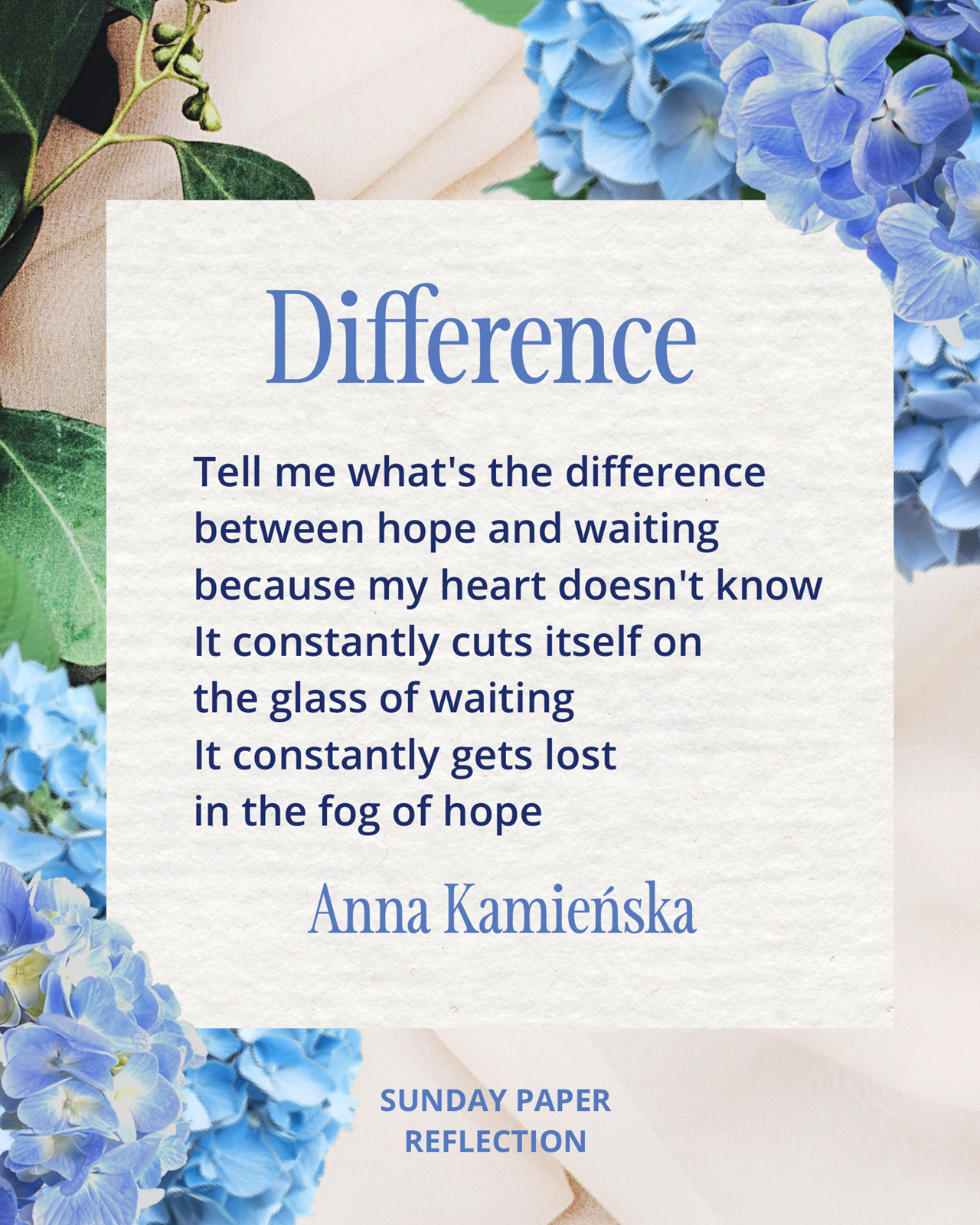 Difference by Anna Kamieńska