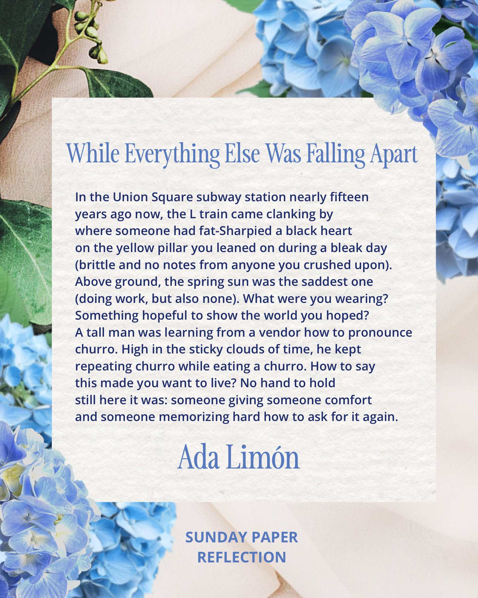While Everything Else Was Falling Apart by Ada Limón