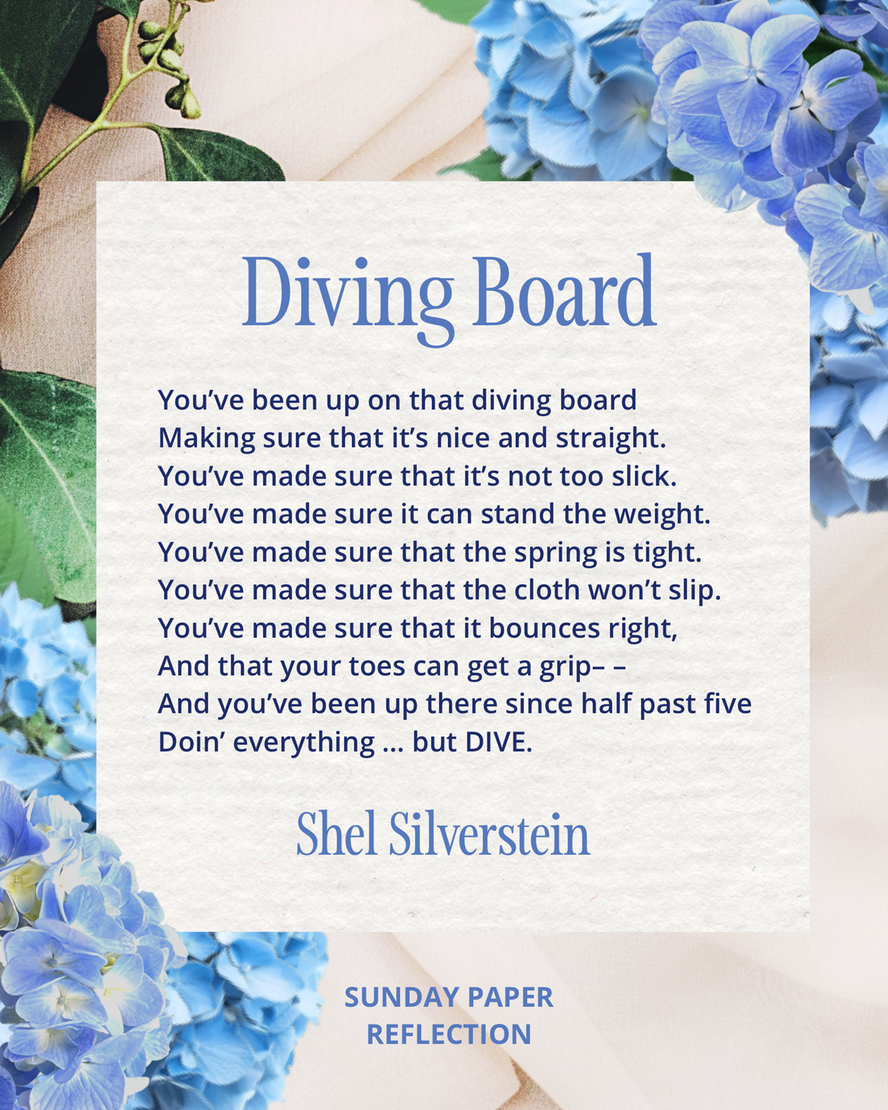 Diving Board by Shel Silverstein