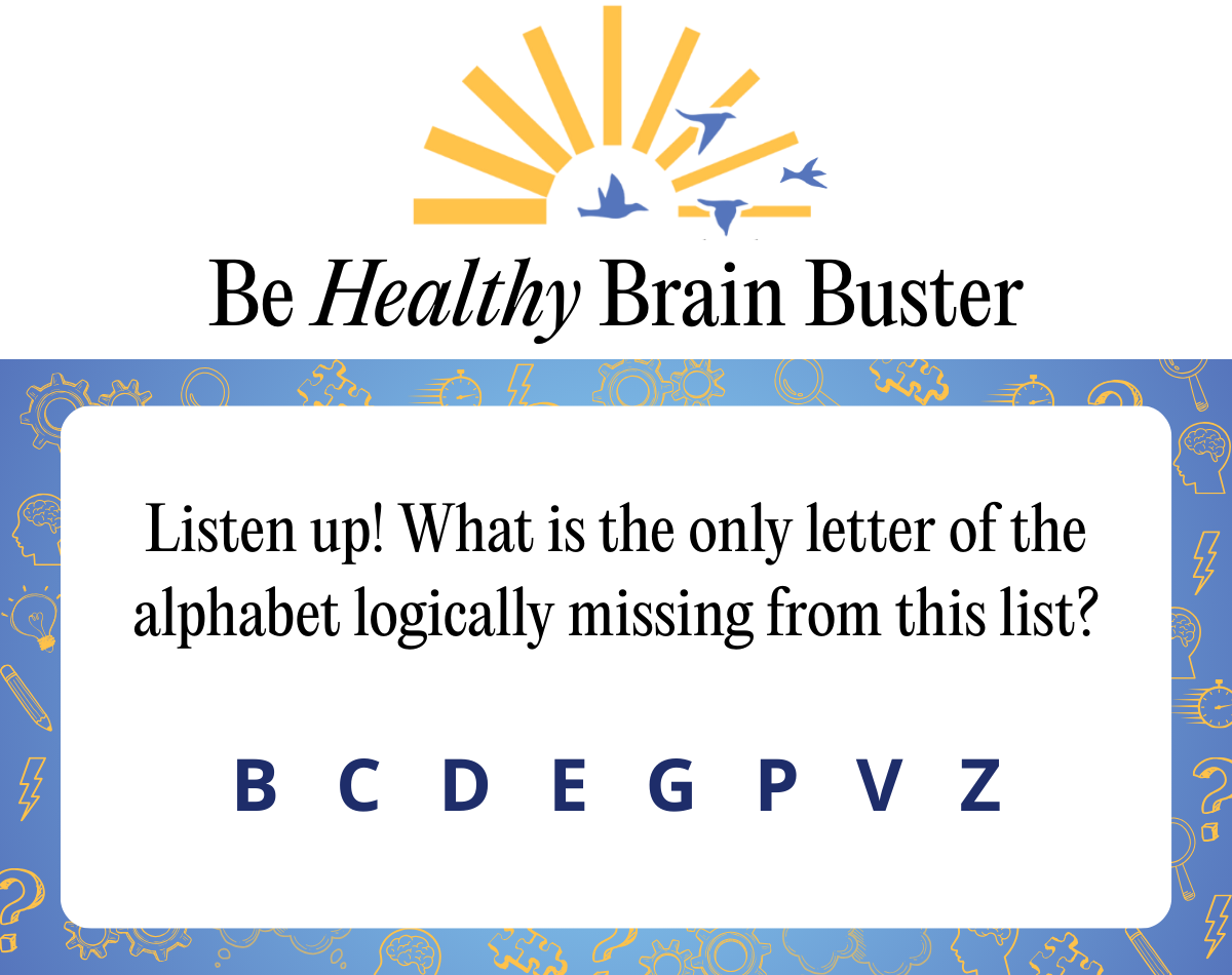 Which letter is missing from the list: B, C, D, E, G, P, V, Z.