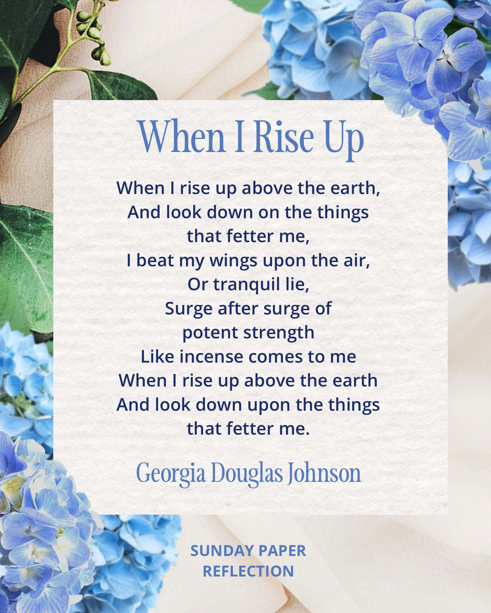 When I Rise Up by Georgia Douglas Johnson