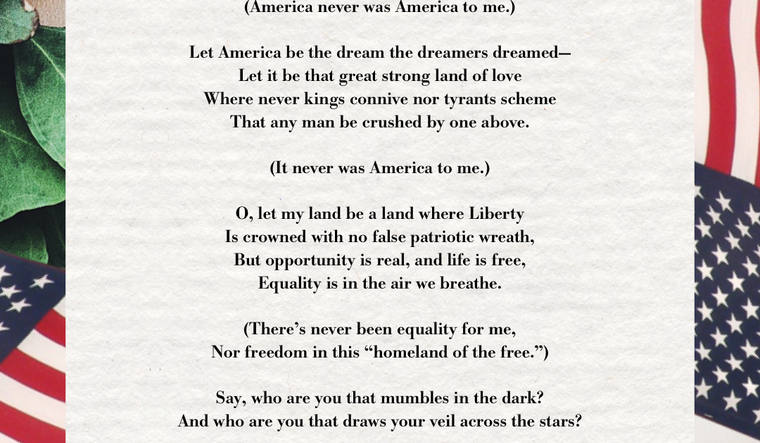 "Let America Be America Again" by Langston Hughes