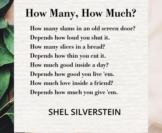 How Many, How Much? by Shel Silverstein