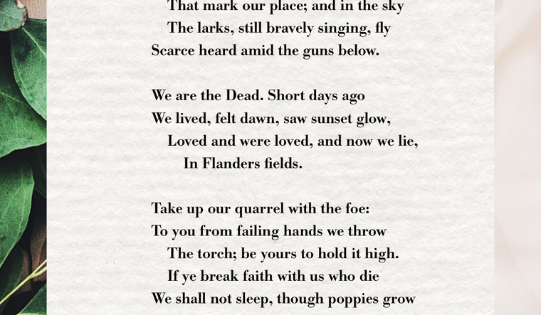 In Flanders Fields by John McCrae