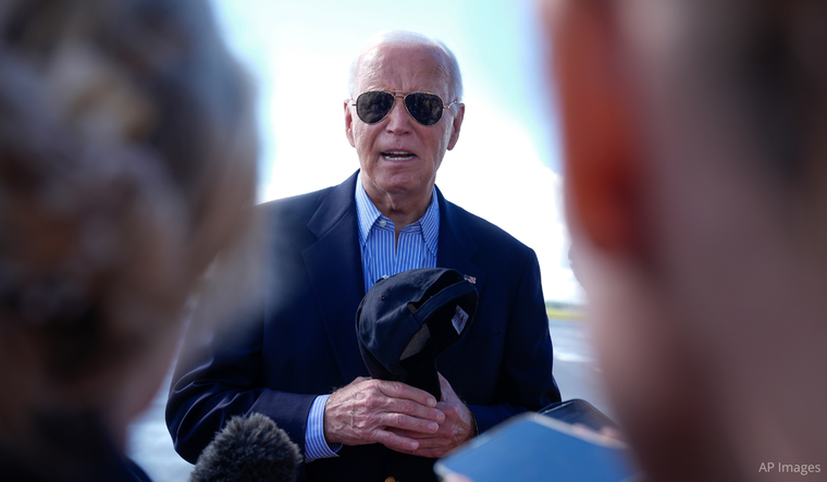 President Joe Biden speaks to reporters July 5, 2024.