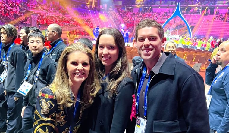Maria with her daughter Christina and son Christopher.