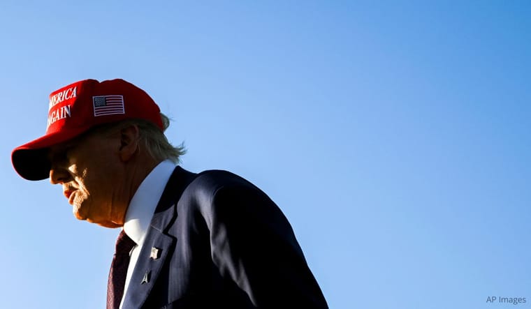 President Donald Trump after watching SpaceX's rocket lift off for a test flight in Boca Chica, Texas, Tuesday, Nov. 19, 2024. (Brandon Bell/Pool via AP)
