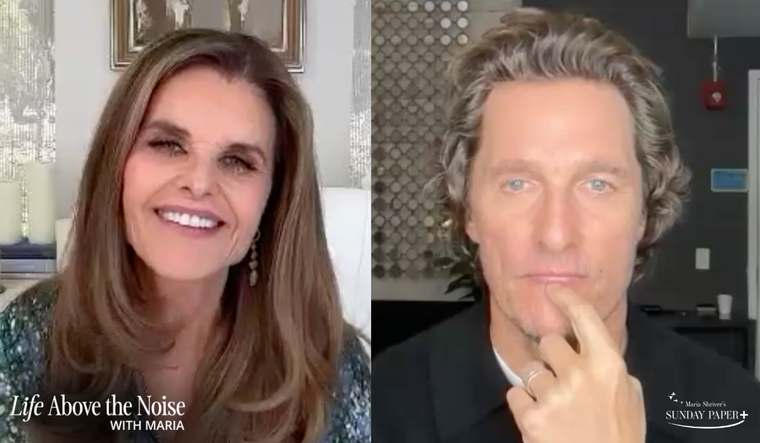 Maria Shriver & Matthew McConaughey in a new "Life Above the Noise with Maria" convers