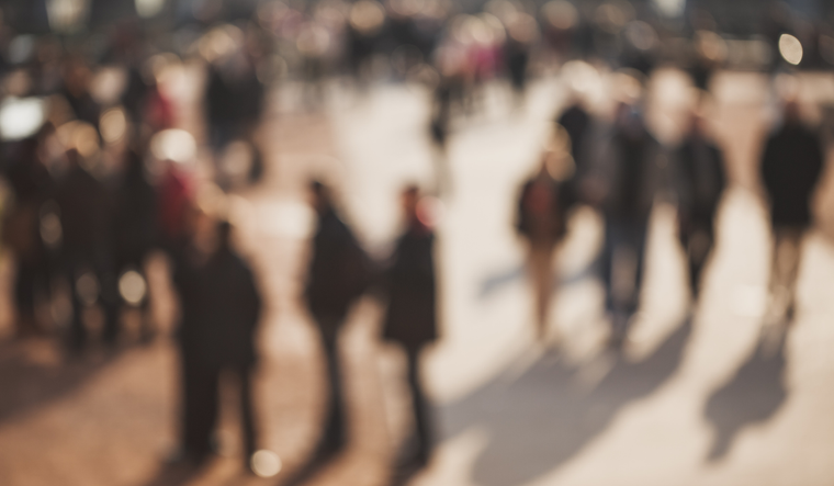 People walking around