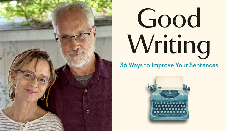 Anne Lamott and Neal Allen with their book "Good Writing"